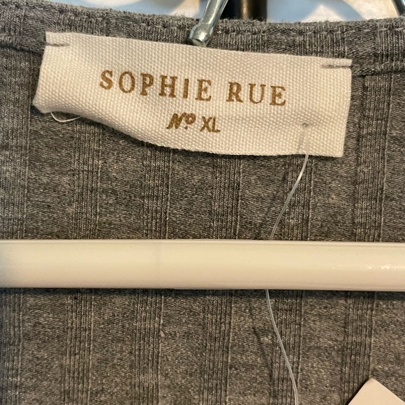 SOPHIE RUE Grey Ribbed V-Neck Surplice Long Sleeve Crop - Picture 7 of 7